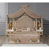 JVmoebel Schlafzimmer-Set Schlafzimmer Set Bett 2x Nachttische Design Luxus neu 3tlg Braun, (4-tlg., 1x Bett mit Bank + 2x Nachttische), Made in Europa braun