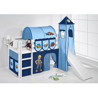 Lilokids Kinderbett Spielbett Bob der Baumeister - Hochbett mit Rutsche & Vorhang & Turm 190 cm