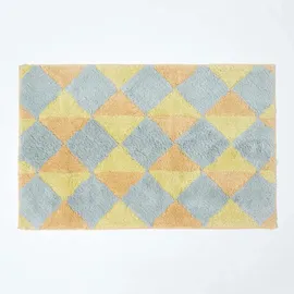 Homescapes Badematte Gelb/Grau 50 x 80 cm
