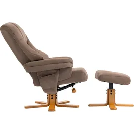 Duo Collection TV-Sessel Bordeaux Luxus-Microfaser 86 x 105 x 96 cm Braun mit Hocker und Relaxfunktion