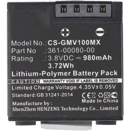 AccuCell Akku passend für Garmin VIRB XE Akku 010-12256-01, 361-00080-00, GMICP902624