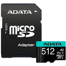 A-Data microSDXC Premier Pro 512GB Class 10 UHS-I V30 + SD-Adapter