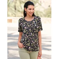 Classic Basics Sieh an! Kurzarm-Shirt in schwarz-rosé-bedruckt | Gr.: 38