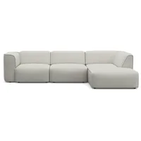 RAUM.ID Ecksofa Merid jederzeit durch Module erweiterbar L-Form" 295x70x162 cm Struktur fein, Ottomane rechts, beige/natur