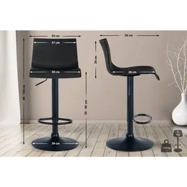deluke Barhocker GEBEL 39 x 36 x 84 cm Schwarz