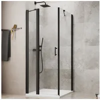 maw by GEO Eckdusche maw flex PRO AP-F200, BxT: 80x80 cm, Einscheibensicherheitsglas schwarz 80 cm x 202,2 cm x 80 cm