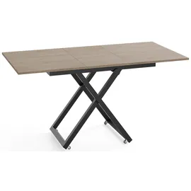 WFL GROUP Axen Braun Eiche 120-160 x 80 x 38-75 cm