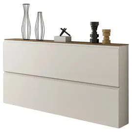 MODERANO Schuhkipper Gardasee, Sand, Glas 160x81x22 cm Beimöbel erhältlich, hängend, Garderobe, Schuhaufbewahrung, Schuhkipper