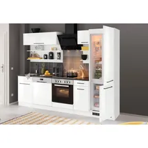 kochstation Küchenzeile »KS-Tulsa«, ohne E-Geräte, Breite 270 cm, schwarze Metallgriffe, MDF Fronten weiß