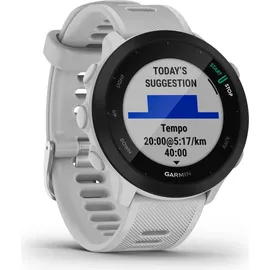 Garmin Forerunner 55 mit Silikonarmband steinweiß/schwarz