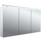 EMCO flat 2 Classic LED-Lichtspiegelschrank 140cm, mit LED-Aufsatzleuchte, 3 Türen