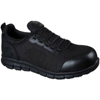 SKECHERS Synergy Omat Sneaker, Black Textile Leather Tpu, 45 EU - 45 EU