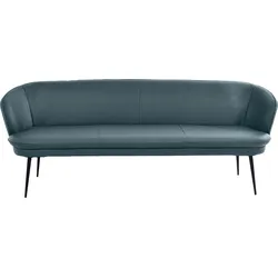 Polsterbank K+W KOMFORT & WOHNEN "ZOOM", blau (topas 54), B:222cm H:87cm T:66cm, Sitzbänke, 3-Sitzer Polsterbank mit dekorativen Keder