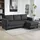 Homcom Eckcouch Cord 3-Sitzer Dunkelgrau
