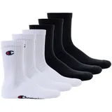 Champion 6er Pack Crew Socken Schwarz/Weiß 35-38