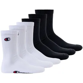 Champion 6er Pack Crew Socken Schwarz/Weiß 35-38