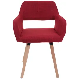 MCW Esszimmerstuhl MCW-A50 II, Stuhl Küchenstuhl, Retro 50er Jahre Design ~ Textil, purpurrot