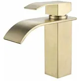 Wasserfall-Badezimmerarmatur Wasserdurchfluss Goldfarben, modern, Warm-/Kaltwasser einstellbar Haushalt (Badezimmer)