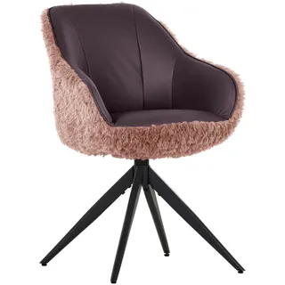 Landscape Armlehnstuhl, Rosa, Aubergine, Textil, Stativgestell, 60x83x65 cm, Sitzfläche 360° drehbar, automatische Rückholfunktion, Typenauswahl, Esszimmer, Stühle, Esszimmerstühle, Armlehnenstühle
