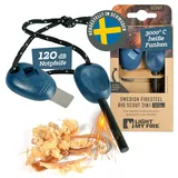 LIGHT MY FIRE Feuerstahl Outdoor Scout 2-in-1 mit Notfallpfeife, Feuerstahl Survival Gadget Feuerstein Feuerzeug, Ewiges Streichholz mit Bio-basierter Kunststoffgriff 3000 Zündungen