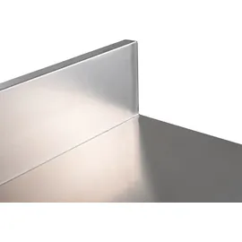 GastroHero Edelstahl Arbeitstisch Basic 12x7 mit Grundboden und Aufkantung