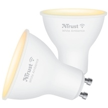 Trust WiFi GU10 Smart Lampe, Dimmbar LED Spot, WiFi Lampen für Alexa und Google Home, GU10 LED Glühbirne RGB Lampe, Kein Hub Erforderlich, 2.4GHz Leuchtmittel, Weiß - 2er-Pack