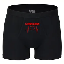 multifanshop Herren Boxer Short - Kaiserslautern - Herzschlag - Druck rot - Unterwäsche