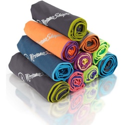 NirvanaShape Sporthandtuch Mikrofaser Handtuch, Badehandtuch, Reisehandtuch, Sporthandtuch, saugfähig, leicht, schnelltrocknend, für Reisen, Fitness, Yoga, Sauna gelb|grau 50 cm x 100 cm