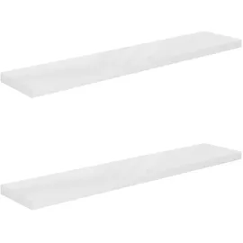 vidaXL Wandregal 120 x 23,5 x 3,8 cm Hochglanz Weiß