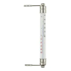 Analoges Fenster-Thermometer silber/weiß