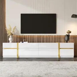 modfu TV-Schrank Lowboard 180x40x38 cm Weiß MDF/Spanplatte