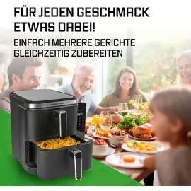 GOURMETmaxx FryUp Vertikale Doppelkammer Schwarz 15472
