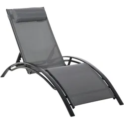 Outsunny Liegestuhl Aluminium, Textilene, Polyester