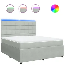 vidaXL Boxspringbett 180 x 200 cm Hellgrau