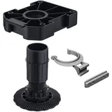 Gedotec Schrankfüße Möbelfüße | AXILO 78 | Höhe 200 mm höhenverstellbar | 4 Stück Verstell-füße für Möbel | Schrankbeine schwarz aus Kunststoff | Möbelfuss Komplett Set | Füße für Schränke