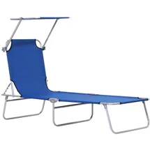 Outsunny Sonnenliege 200 x 60 x 30 cm Blau