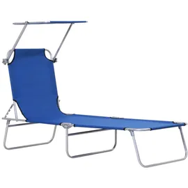Outsunny Sonnenliege 200 x 60 x 30 cm Blau