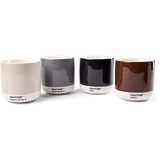 Pantone Porzellan Latte Macchiato Thermobecher, 220ml, 4er-Set: Warm Gray 2 C, Cool Gray 2 C, Brown 2322, Black 419 C