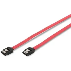 DIGITUS SATA Anschlusskabel, L-Typ, m/ Verschluß Bu/Bu, 0.5m, rot