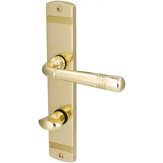 Alpertec WC-Langschildgarnitur Sale Messing gold abgerundet