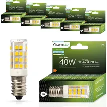 Lumiled Lampen E14 T25 6er Set 5W (ersetzt 40W) 6500K Kaltweiß 470lm 320° 230V Kühlschranklampe Kühlschrank Backofen Haube