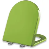 Brigtviee Toilettendeckel,WC Sitz mit Absenkautomatik,Klodeckel D-Form aus Polypropylen,Farbiger Toilettensitz,Klobrille mit Quick-Release Funktion für leichte Reinigung,36 * 47cm,Grün