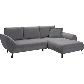 exxpo - sofa fashion Ecksofa EXXPO - SOFA FASHION "Bellini, Materialmix oder komplett Struktur, Breite 268cm, bequem", anthrazit, B:260cm H:92cm T:187cm, Sofas, Ecksofa, bequem und modern, Chenille-Struktur Bezug, L-Form