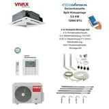 VIVAX Deckenkassette 12000 BTU + 4 m Komplett Montageset Split Klimaanlage A+++