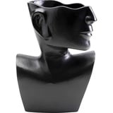 Kare Design Vase Rostro Side, Schwarz, Deko Vase, Blumenvase, Aluminium, 27x20x13 cm (H/B/T)