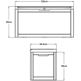 casa.pro Kissenbox Atella 122x54,5x65cm Schwarz, Rattanoptik