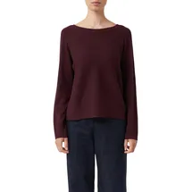 Comma, Strickpullover mit Rundhalsausschnitt, Bordeaux, 40