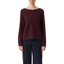 Comma, Strickpullover mit Rundhalsausschnitt, Bordeaux, 40