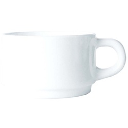 Luminarc Tasse Cylindrique White, Opal, Obertasse Kaffeetasse stapelbar 140ml Opal Weiß 6 Stück