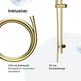 AM.PM Duschset Gold Brauseset, Handbrause Set, Duschsäule, Duschkopf-Set
